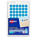 Avery® Color-Coding Removable Labels, 5050, Round, 1/2 Inch Diameter, Light Blue, Pack Of 840 Non-Printable Dot Stickers 1 thumbnail image