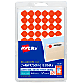 Avery® Color-Coding Removable Labels, 5051, Round, 1/2 Inch Diameter, Neon Coral, Pack Of 840 Non-Printable Dot Stickers 1 thumbnail image