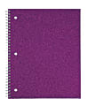 Office Depot® Brand Fashion Notebook, 8" x 10 1/2", 1 Subject, Wide-Ruled, 160 Pages (80 Sheets), Glitter Purple