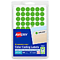 Avery® Color-Coding Removable Labels, 5052, Round, 1/2 Inch Diameter, Neon Green, Pack Of 840 Non-Printable Dot Stickers 1 thumbnail image