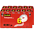 Scotch® Transparent Tape, 0.75" x 108', Clear, Pack Of 12 Rolls