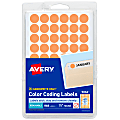 Avery® Color-Coding Removable Labels, 5062, Round, 1/2 Inch Diameter, Neon Orange, Pack Of 840 Non-Printable Dot Stickers 1 thumbnail image