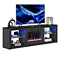 Bestier 70" Morden Electric Fireplace TV Stand For 75" TVs, 22-1/4”H x 71”W x 13-13/16”D, Black Marble 1 thumbnail image