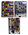 Inkology Spiral Notebooks, 8" x 10-1/2", College Ruled, 140 Pages (70 Sheets), Assorted 3-D Designs, Pack Of 12 Notebooks