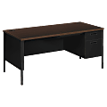 HON® Metro Classic Right Pedestal Desk, Mocha/Black