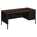 HON® Metro Classic 66"W Right-Pedestal Computer Desk, Mocha/Black 1 thumbnail image
