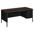 HON® Metro Classic 66"W Right-Pedestal Computer Desk, Mocha/Black