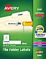 Avery® TrueBlock® File Folder Labels With Sure Feed® Technology, 5366, Rectangle, 2/3" x 3-7/16", White, Pack Of 1,500 1 thumbnail image