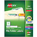Avery® TrueBlock® Permanent Inkjet/Laser File Folder Labels, 5866, 2/3" x 3 7/16", Green, Box Of 1,500 1 thumbnail image