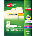 Avery® TrueBlock® File Folder Labels With Sure Feed® Technology, 5966, Rectangle, 2/3" x 3-7/16", White/Yellow, Pack Of 1,500
