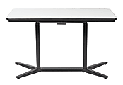 Office Star Pro-Line II Pneumatic Height Adjustable Table, Rectangle, White/Black 1 thumbnail image