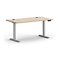 HON Mod 60"W Height-Adjustable Computer Desk, Desert Oak/Silver