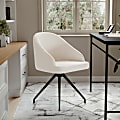Martha Stewart Sora Upholstered Mid-Back Stationary Office Task Chair, Boucle, White/Oil-Rubbed Bronze 1 thumbnail image