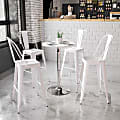 Flash Furniture Round Adjustable Height Wood Table, 35-3/4"H x 23-3/4''W x 23-3/4"D, White/Chrome 1 thumbnail image
