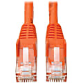 Tripp Lite Cat6 GbE Snagless Molded Patch Cable UTP Orange RJ45 M/M 35ft 35' - 35.10 ft - 1 x RJ-45 Male Network - 1 x RJ-45 Male Network - Gold Plated Connector - Copper Plated Contact - Orange