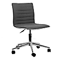 Glamour Home Aiko Ergonomic Fabric Tufted Mid-Back Adjustable Swivel Office Task Chair, Gray