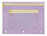 Office Depot® Brand Pencil Pouch With Mesh Window, 7" x 9-3/4", Lavender/Yellow 1 thumbnail image
