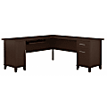 Bush Furniture Somerset 72"W L-Shaped Desk With Storage, Mocha Cherry, Standard Delivery 1 thumbnail image
