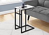 Monarch Specialties Abi Accent Table, 24”H x 18”W x 11-3/4”D, Black/White