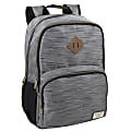Benrus Double-Compartment Backpack With 17" Laptop Pocket, Gray/Brown