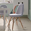 Flash Furniture Kids' Zula Modern Armless Faux Shearling Accent Chair, Gray/Beechwood