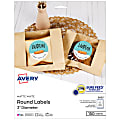 Avery® Printable Labels With Sure Feed®, Round, 3" diameter, Matte White, Pack Of 150 1 thumbnail image