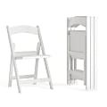 Flash Furniture HERCULES Series Resin Folding Chairs, White, Set Of 4 Chairs