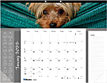 Blueline® Monthly Desk Calendar, 17" x 22", Man's Best Friend, January To December 2022, C194116
