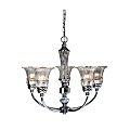 Elegant Designs 5-Light Glass Ceiling Glacier Petal Chandelier, 24"W, Chrome 1 thumbnail image