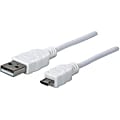 Manhattan Hi-Speed USB 2.0 A Male to Micro-B Male Device Cable - 6 ft - White - USB  - 324069 1 thumbnail image