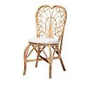 bali & pari Jerica Rattan Dining Accent Chair, White/Natural Brown