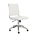 Eurostyle Axel Armless Faux Leather Low-Back Commercial Office Task Chair, White