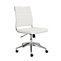 Eurostyle Axel Armless Faux Leather Low-Back Commercial Office Task Chair, White 1 thumbnail image