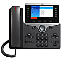 Cisco 8861 IP Phone - Corded/Cordless - Corded - Bluetooth - Wall Mountable, Desktop - Black - 5 x Total Line - VoIP - 5" - Enhanced User Connect License - 2 x Network (RJ-45) - PoE Ports