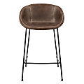 Eurostyle Zach-C Faux Leather Counter Stools, Matte Black/Brown, Set Of 2 Stools 1 thumbnail image