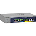 Netgear 8-port Ultra60 PoE++ Multi-Gigabit (2.5G) Ethernet Plus Switch - 8 Ports - 2.5 Gigabit Ethernet - 2.5GBase-T - 3 Layer Supported - 230 W PoE Budget - Twisted Pair - PoE Ports - Wall Mountable, Desktop - Lifetime Limited Warranty