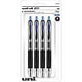 uniball™ 207 Gel Pens, Pack Of 4, Medium Point, 0.7 mm, Translucent Black Barrel, Blue Ink