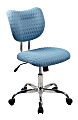 Realspace® Jancy Quilted Fabric Low-Back Task Chair, Blue/Chrome