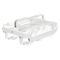 Deflect-O® Stackable Plastic Caddy Storage Organizer, 6 1/2"H x 14"W x 10 1/2"D, White/Clear