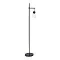 Lalia Home Beacon Floor Lamp, 60"H, Clear Shade/Matte Black Base