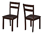Monarch Specialties Allison Dining Chairs, Dark Brown/Cappuccino, Set Of 2 Chairs 1 thumbnail image