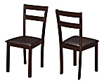 Monarch Specialties Allison Dining Chairs, Dark Brown/Cappuccino, Set Of 2 Chairs
