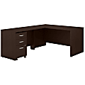 Bush Business Furniture 60"W L-Shaped Corner Desk With 3-Drawer Mobile File Cabinet, Mocha Cherry, Standard Delivery
