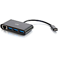 C2G USB C Hub with Ethernet - 3-Port USB Hub - USB Type C - External - 3 USB Port(s) - 1 Network (RJ-45) Port(s) - 3 USB 3.0 Port(s)