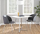 LumiSource Fran Contemporary Chairs, Gray/Chrome, Set Of 2 Chairs