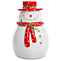 Gibson Home Jolly Plenitude Snowman Cookie Jar, 8”, White