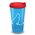 Tervis Project Paws Tumbler With Lid, Cat Heartbeat, 16 Oz, Clear/Red
