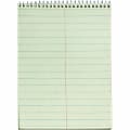 TOPS Green Tint Steno Books - 60 Sheets - Wire Bound - Ruled Margin - 6" x 9" Sheet Size - Green Paper - Hardboard Cover - WireLock - 12 / Pack 1 thumbnail image