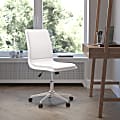 Flash Furniture Madigan Faux Leather Mid-Back Armless Swivel Task Office Chair, White 1 thumbnail image