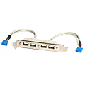 StarTech.com 4 Port USB A Female Slot Plate Adapter - USB panel - 4 pin USB Type A (F) - Provides four USB port connections to a motherboard - 4 Port USB A Female Slot Plate Adapter - USB panel - 4 pin USB Type A (F)